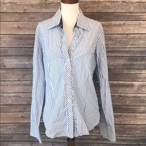 Lilly Pulitzer size 14 blue stripped button up shi